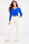 Women's Cobalt Blue Collar Detail Sweater Cty-cnd-11903 - 2