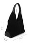 Women's Black Suede Black Shoulder Bag - 4