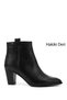 Women's Black Zippered Pointed Toe Genuine Leather Boots