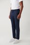 Men's Navy Blue Side Pocket Flexible Fabric Lightweight Relaxed Fit Trousers A41Y3206 - 3