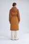 Quilted, Melton Belt-Detail Coat, Brown - 3