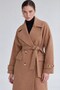 Double breasted collar stamped coat brown - 4