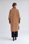 Faux Leather Coat with Zip Detail, Brown - 3