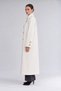 Gold Accessory Detail Fur Coat, Ecru - 2
