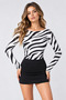 Long Sleeve Crop Transparent Leopard Print Blouse