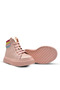 Angel Lace-Up and Zip-Up Leather Girls' Boots, Powder - 3