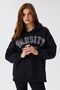 Carla Women's 100% Cotton Hooded Sweatshirt, Black - 2
