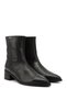 Women's Black Zippered Pointed Toe Genuine Leather Boots - 5