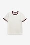 Essential Claret Red Contrast Slim Fit White Men's T-Shirt - 7