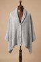 Snap Fastener Premium Shoulder Shawl Poncho - Gray - 7