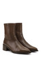 Women's Brown Zippered Pointed Toe Genuine Leather Boots - 4