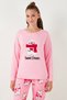 Soft-Textured, Standard-Fit, Crew Neck, Patterned, Comfortable Winter Pajama Set for Women PAJAMA SET - 5