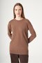Women's Sweater with Sleeve Detail in the Form of a Pearl, Coffee, 25186 - 3