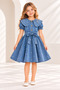 Girls' Pearl Blue Denim Dress/Jeans Dress - Holiday Collection - 2