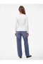 Cotton Camisole Knit Crew Neck Long Sleeve Ribbed T-Shirt - 4