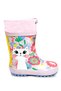 Girl's Cat and Flower Patterned Pink Waterproof Rain Boots, Size 26-34 - 6