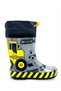 Boys' Construction Vehicles Patterned Gray Waterproof Rain Boots, Size 26-34 - 6