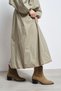 Benda Rome Beige Suede Leather Zipper Pointed Toe Chunky Block Heel Women's Cowboy Boots - 6