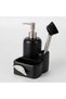 Leaf Liquid-Filled Sponge Holder, Black and Silver - 3