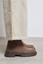 Denada Light Beige Suede Leather Women's Zip-Up Boots with Round Toe and Thick Sole - 7