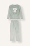 Girls' Polar Fleece Pajama Set with Long-Sleeve Top and Long Bottoms D1087A824WN