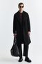 Black Double Breasted Closure Belt Trench Coat