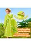 Cute Dinosaur, Bee, Star, Cloud, and Palm Tree Patterned Raincoat for Girls and Boys with Hood, Transparent Visor, and Reflective Strips—Matches Backpack - 5
