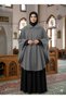Grey Fleece Poncho, 90 cm Long, Standard Size (36-60), Mymisiy Oversize.