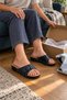 Women's Navy Blue Orthopedic Daily Slipper with Arch Support for Heel Spurs (Bone Spur Detail) - 6