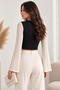 Women's Black Ribbed Crew Neck Spanish Sleeve Long Sleeve Crop Top. - 6