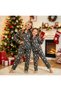 Mother & Daughter & Child New Year's Pajama Set (SOLD SEPARATELY) New Year's Pattern, Green, Shirt Collar, Soft Suede Fabric - 3