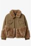 Camel Imported Fur-Trimmed Denim Jacket - 6
