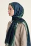 Green Wool-Silk Shawl with Mosaic Pattern - 3