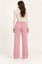 Women's Powder Pink 100% Cotton Solid Color sweatpants - 3