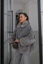 Gray Imported Fur-Paneled Denim Jacket - 4