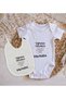 BK Kids "Hello Sleepless Nights" Designer Baby Bodysuit and Bib Gift Set - Model 1, Ages 3-6 - 2