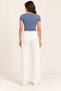 Women's White 100% Cotton Solid Color Sweatpants - 3