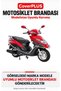 Kanuni Mati 125 Rear Pannier Compatible (Gray with Red Stripes) Waterproof Motorcycle Tent Cover, with Elastic Bands and Carrying Bag - 2