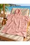 Powder Pink Hooded Towel Poncho, Unisex, Microfiber Velour, Soft-Textured, Beach, Ocean, Pool Poncho, 105 cm x 90 cm_Slightly Damaged - 5
