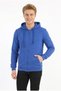 Three Thread Plain Hooded Zippered Kangaroo Pocket Men's Casual Sweatshirt - 3