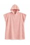 Powder Pink Hooded Towel Poncho, Unisex, Microfiber Velour, Soft-Textured, Beach, Ocean, Pool Poncho, 105 cm x 90 cm_Slightly Damaged