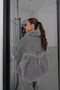 Gray Imported Fur-Paneled Denim Jacket - 5