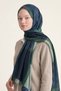 Green Wool-Silk Shawl with Mosaic Pattern - 2