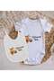BK Kids "Auntie's Honey" Design Baby Bodysuit and Bib Gift Set - Model 1, 0-3 Months - 2