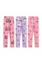 Girls' 100% Cotton Corded Fabric Patterned 3-Piece Leggings Set