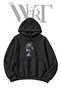 Chess Horse Front-Printed Black Hoodie (2-Ply)