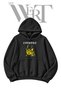 Demon Cat Pre-Printed Black Hooded Sweatshirt (2-Ply)