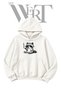 Cute Raccoon Front-Printed White Hoodie (2-Ply)