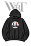 Paris Eiffel Pre-Printed Black Hooded Sweatshirt (2-Ply)