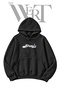Men's Black Hooded Sweatshirt with Front Print (2-Ply)
